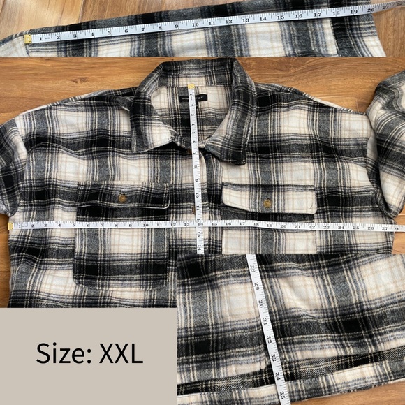 Banana Republic Check Plaid Shacket Shirt Jacket Oversized Relaxed Western Boho - Picture 9 of 10